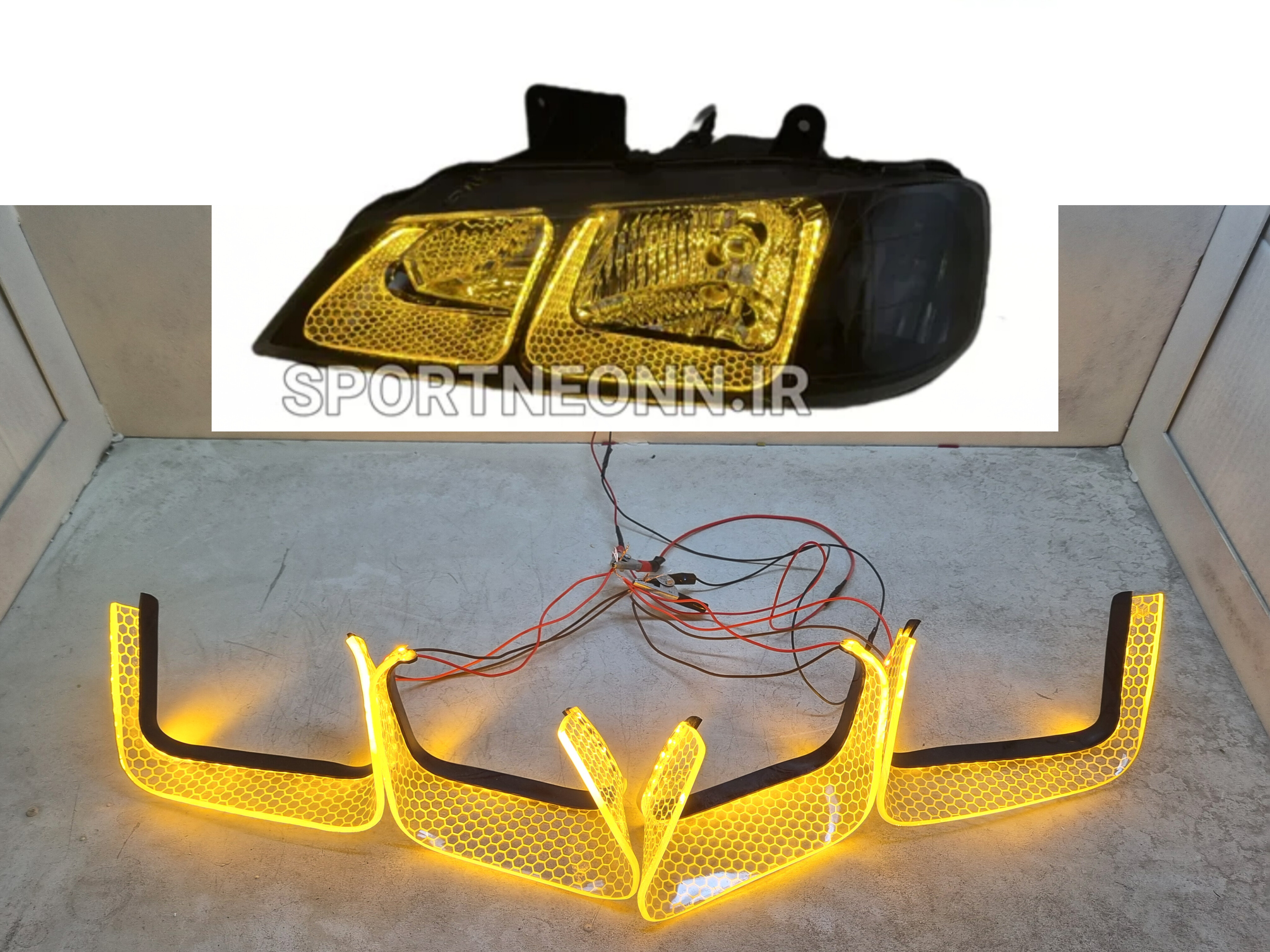 چراغ اسپرت پارس (نئون گلس 4عددی داخل چراغ طرح یو)