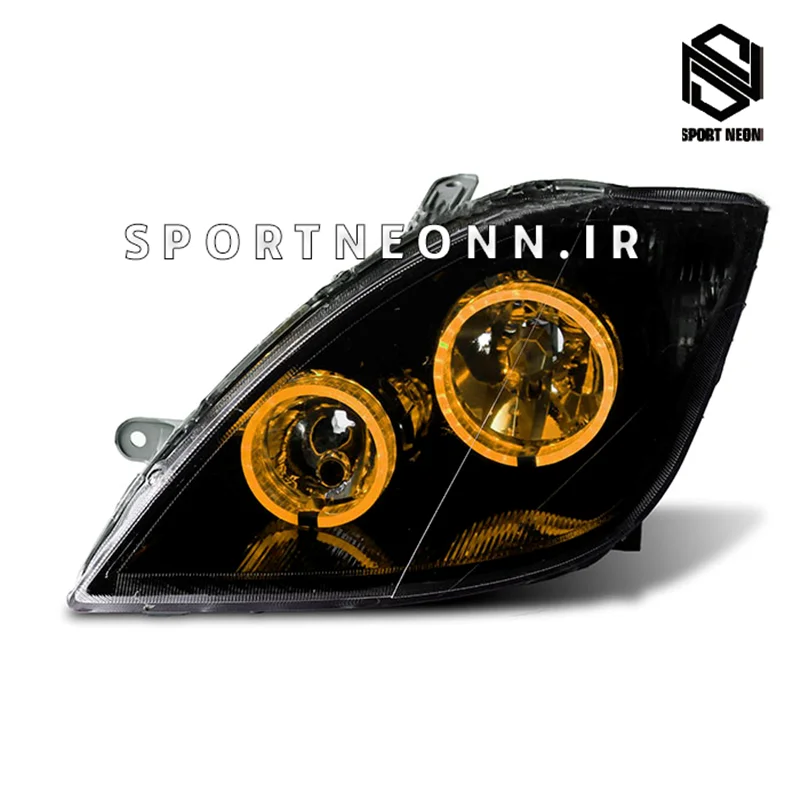 چراغ جلو اسپرت تیبا طرح گلس زرد