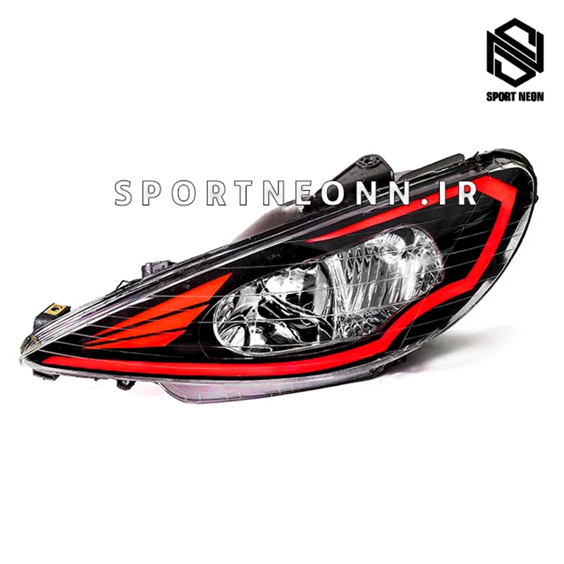 چراغ اسپرت پژو206 طرح کادنزا قرمز